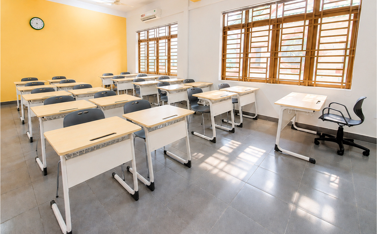 Phòng lớp học cấp 3 dùng bàn Eco 01