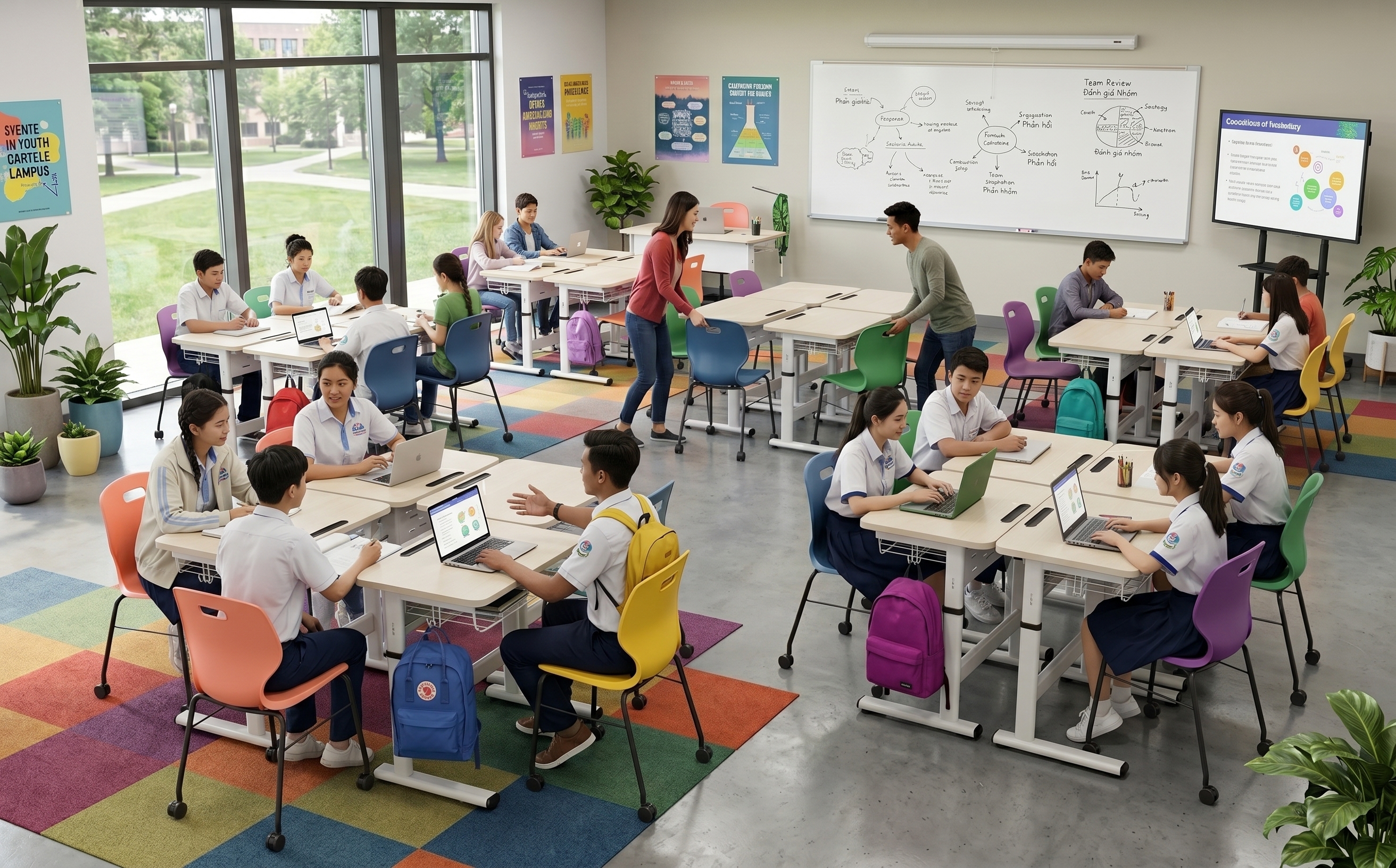 Giải pháp bàn ghế học sinh linh hoạt theo xu hướng mới