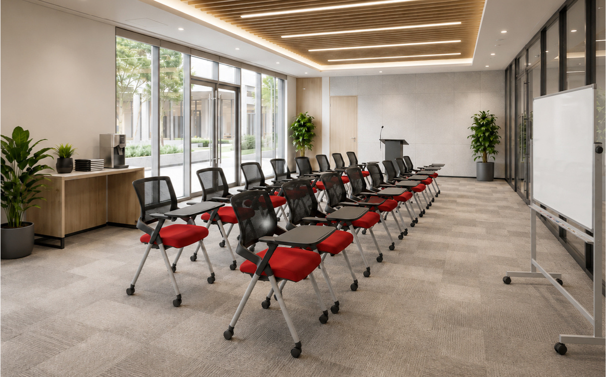  không gian phòng training có dùng ghế kèm bàn Flex 03 đẹp, thu hút