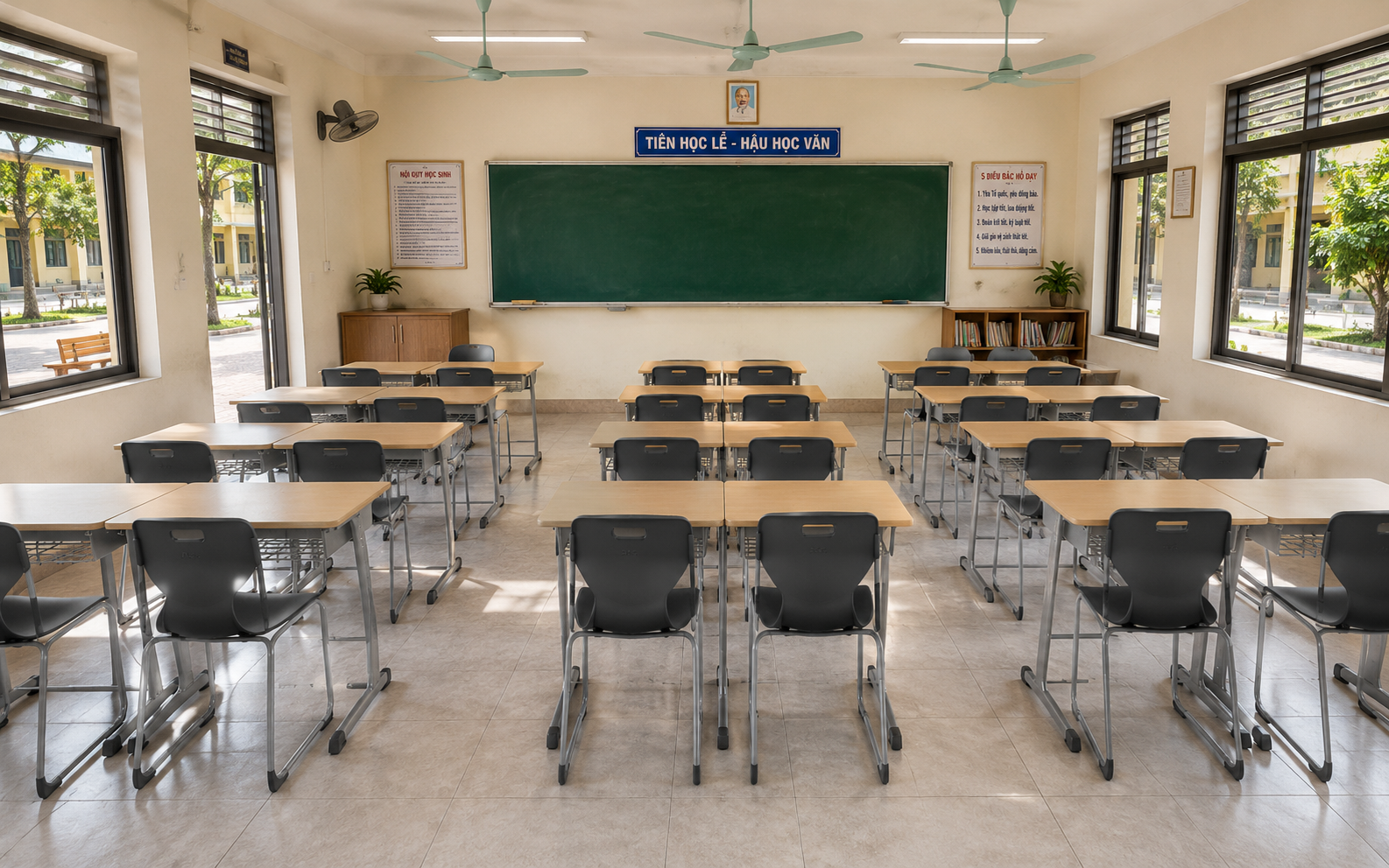 11.Cho lớp học tiểu học dùng ghế ARC 4 chân đẹp
