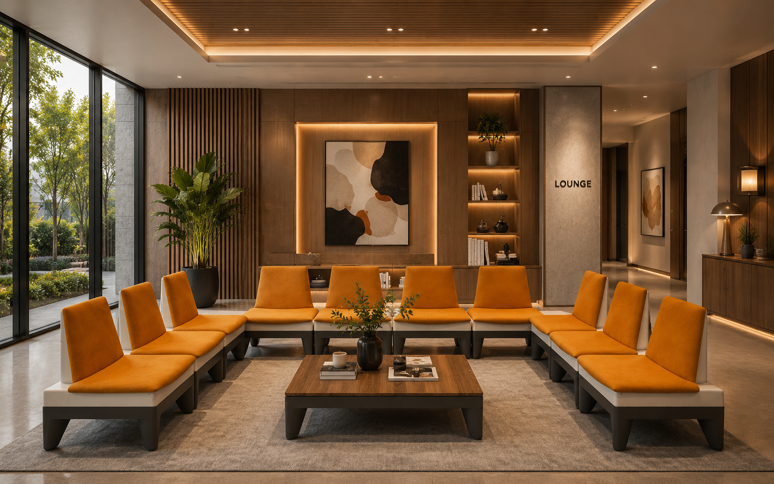 Cho không gian sảnh chờ dùng ghế sofa Sophia 