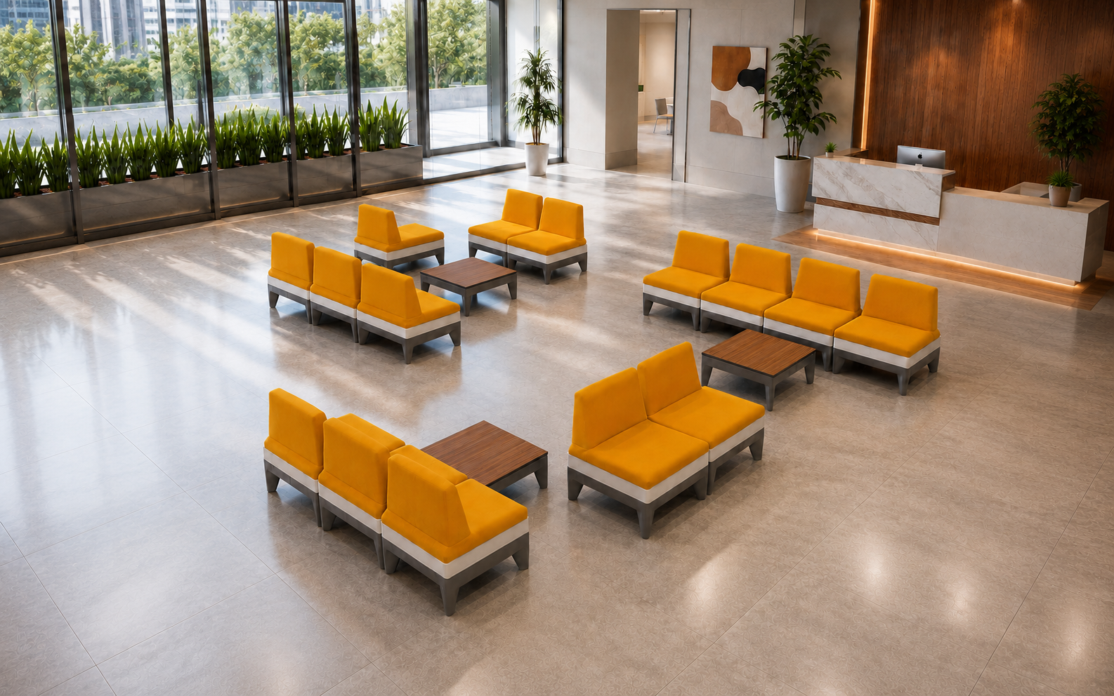Cho không gian phòng lounge dùng ghế sofa đẹp, như ghế Napier