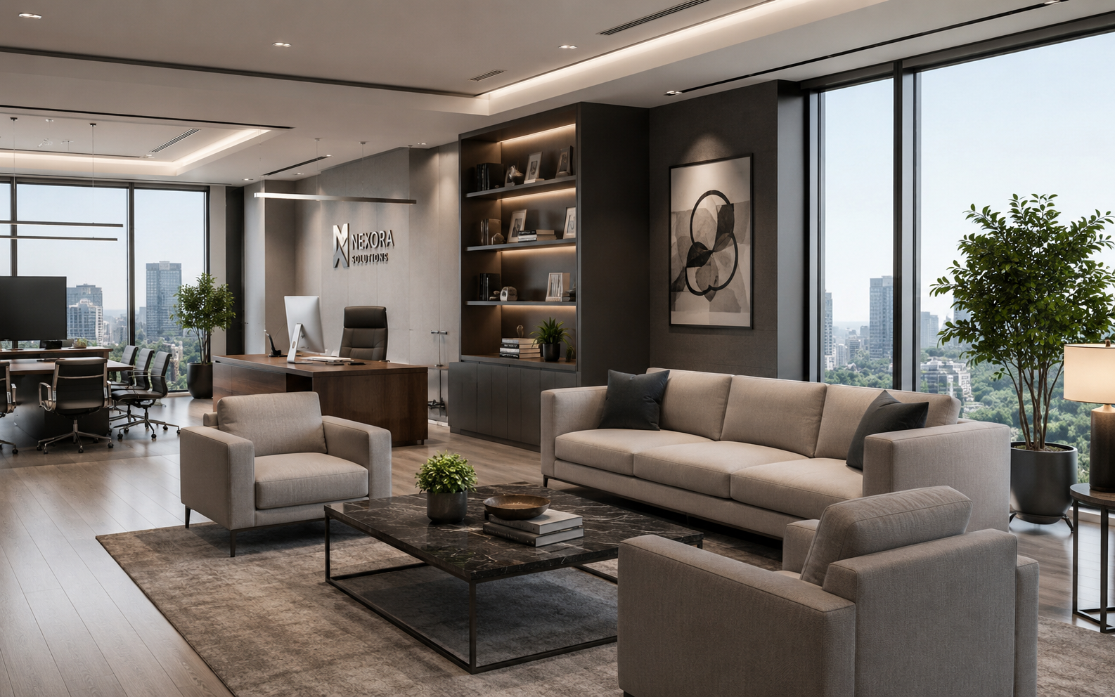 Không gian văn phòng dùng ghế Sofa 
