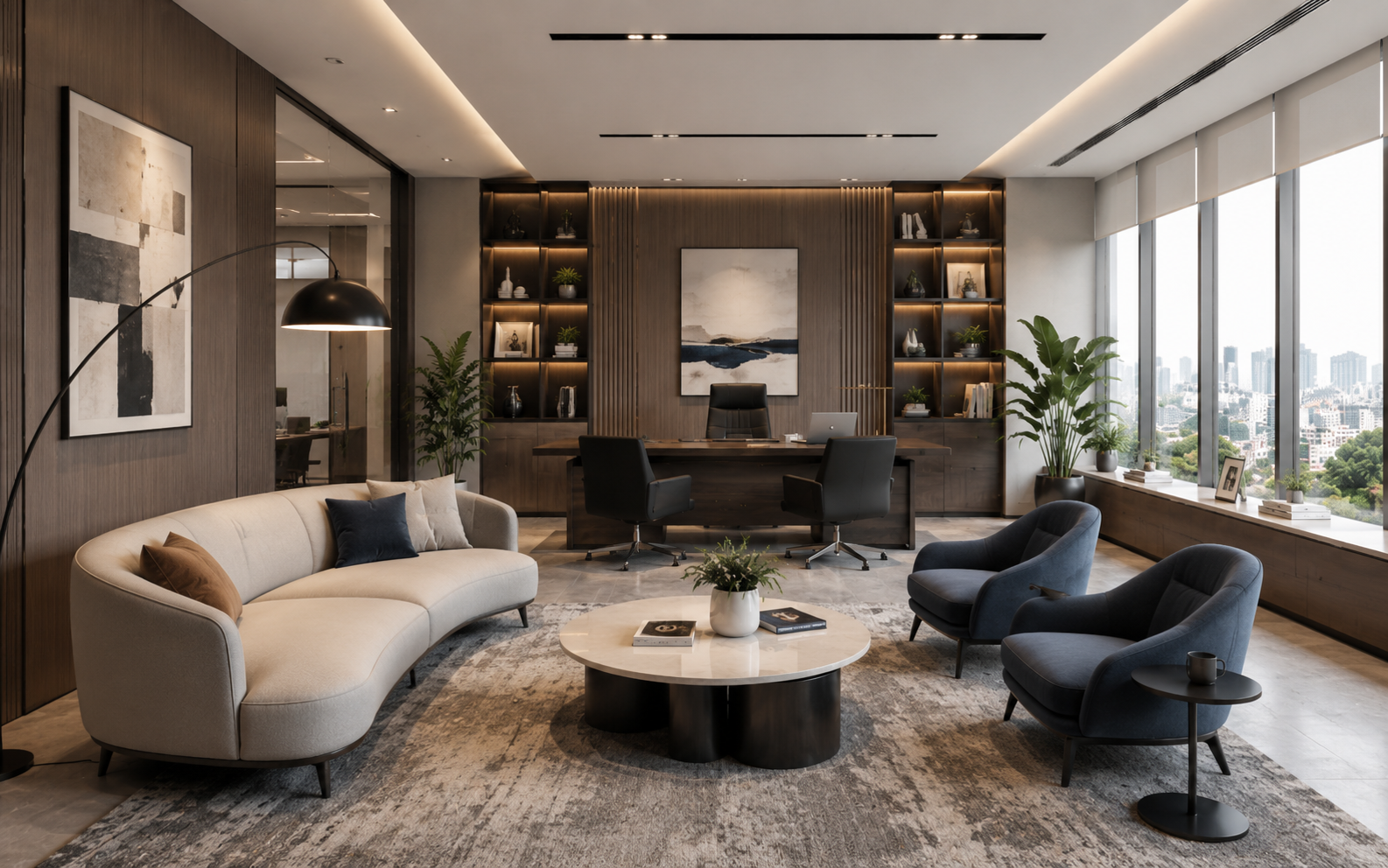 Không gian văn phòng dùng ghế Sofa 