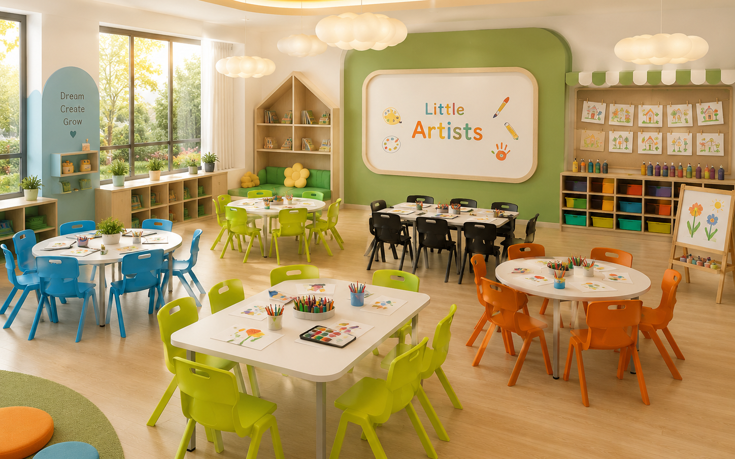 Không gian phòng học linh hoạt, học theo mô hình active learning  
