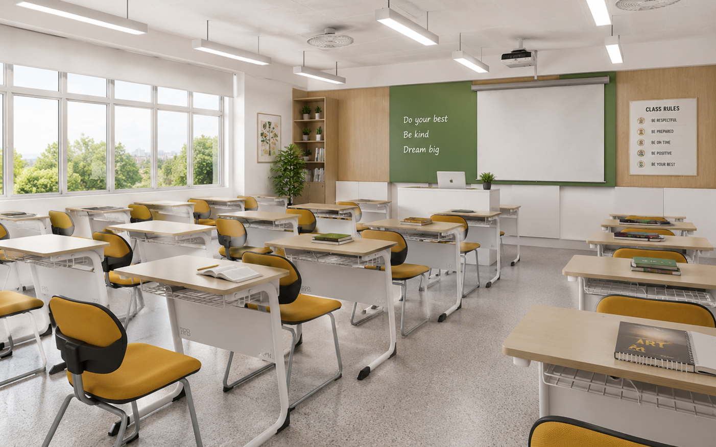 Không gian phòng học linh hoạt, học theo mô hình active learning  