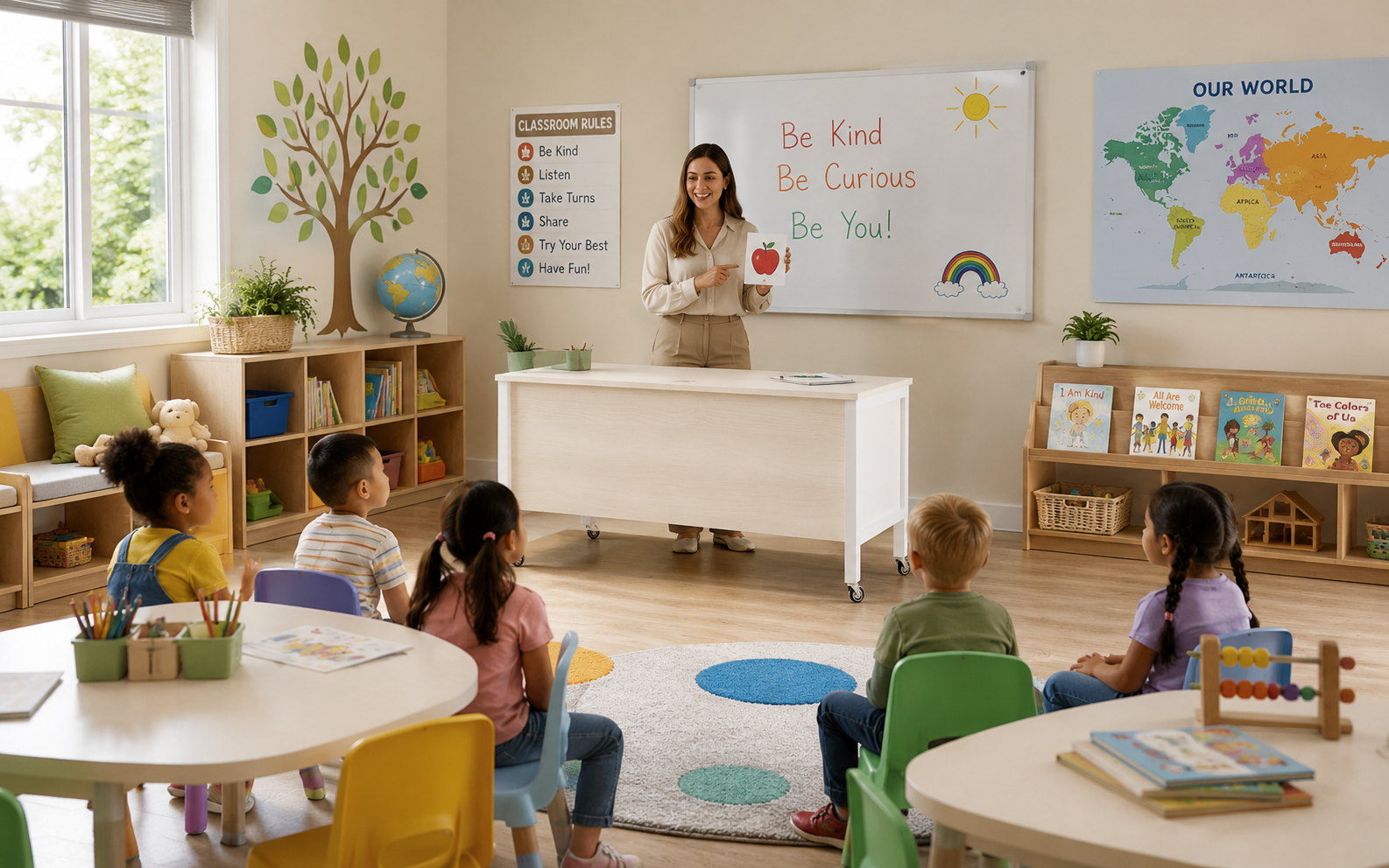 Cho hình bàn ghế giáo viên trong lớp học mầm non đẹp dùng bàn https://rpb.com.vn/san-pham/ban-giao-vien