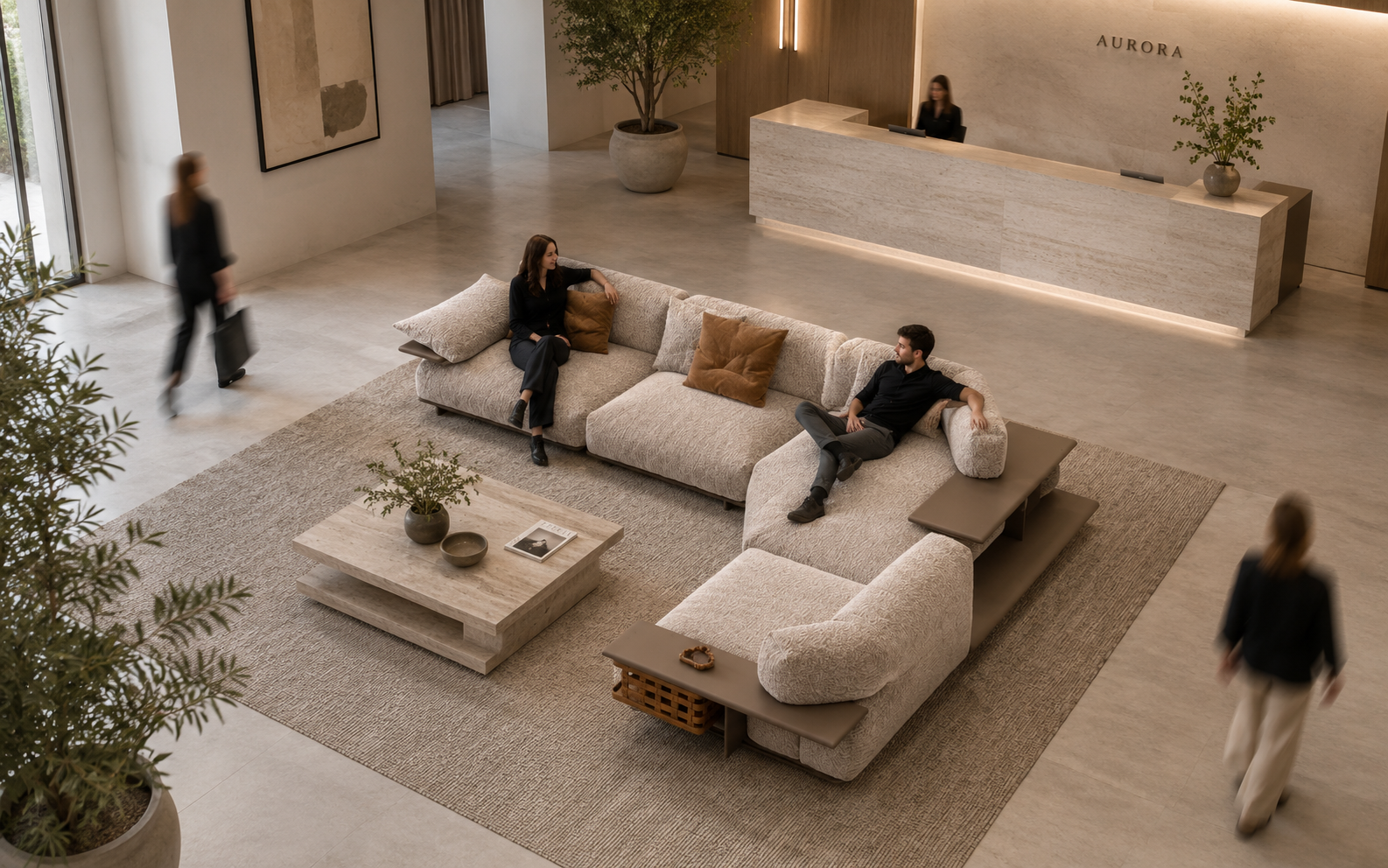 Dùng ghế sofa trong không gian sảnh chờ đẹp