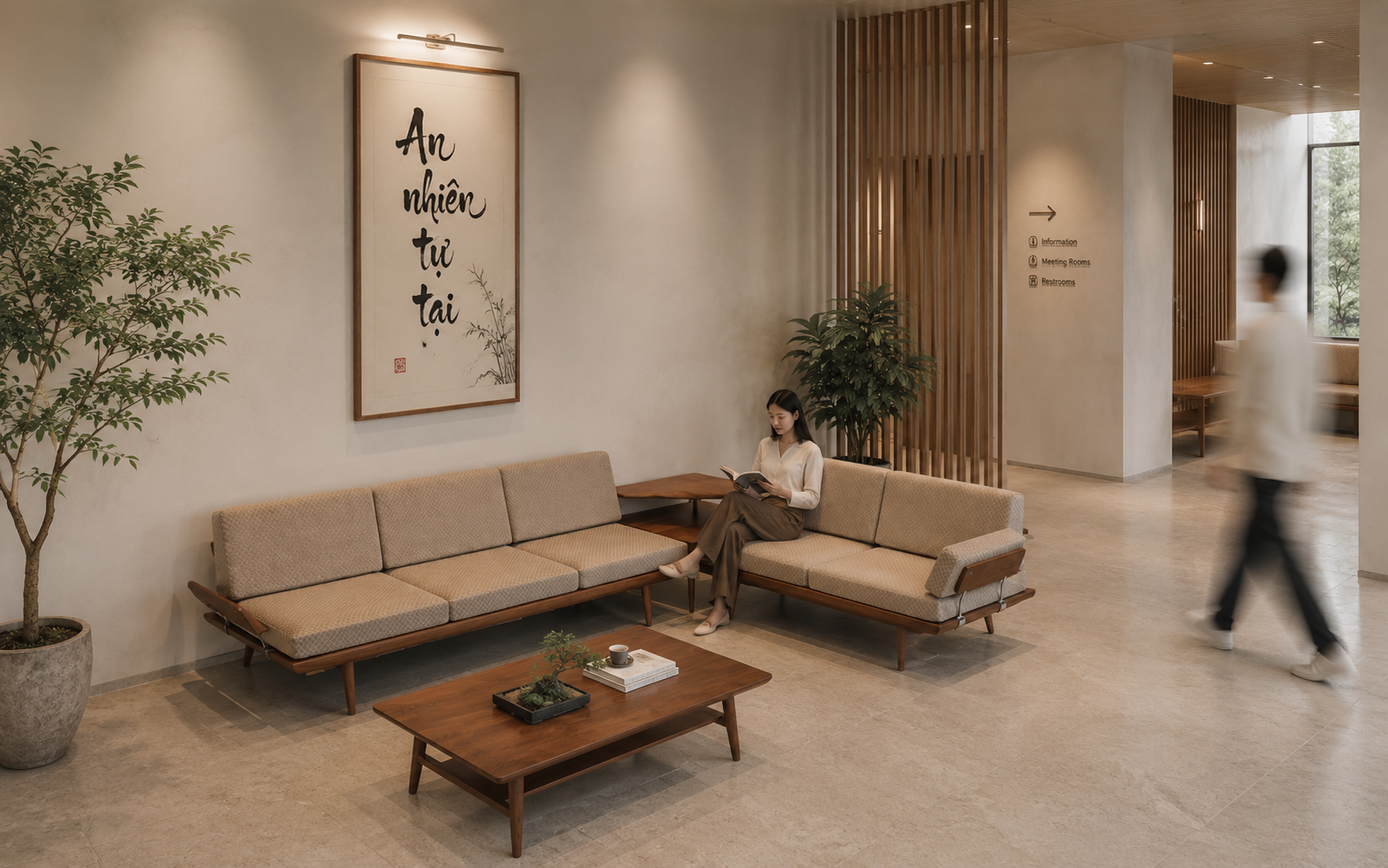 Dùng ghế sofa trong không gian sảnh chờ đẹp