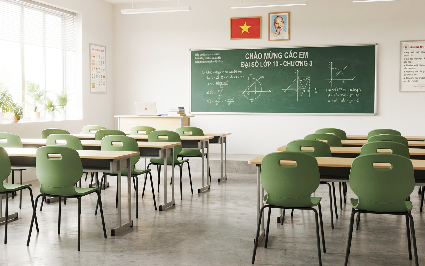 Cho không gian phòng học dùng bàn Zuma Ghế Titan