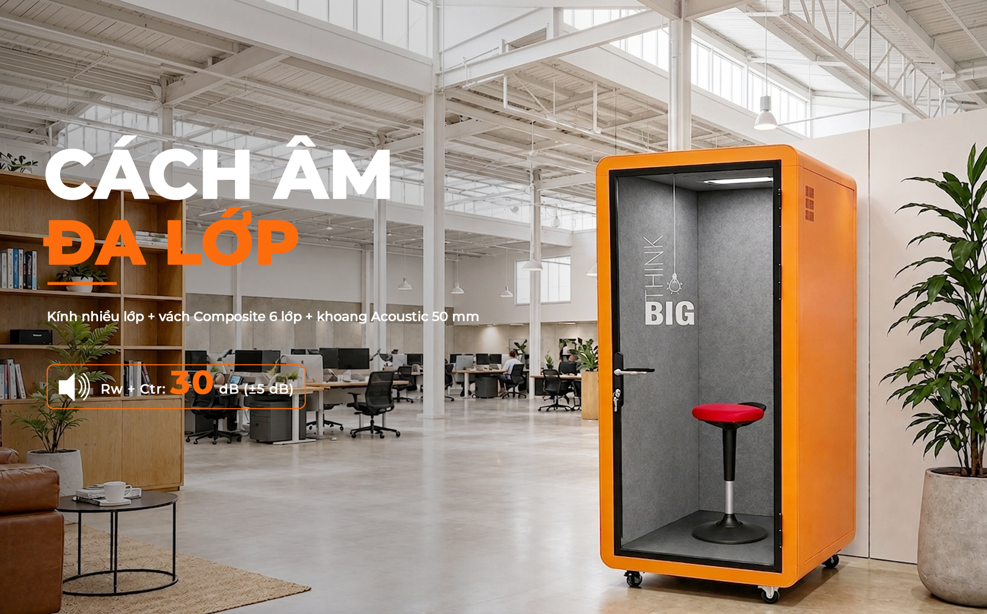 Cấu tạo âm học đa lớp của Phonebooth RPB Education & Public