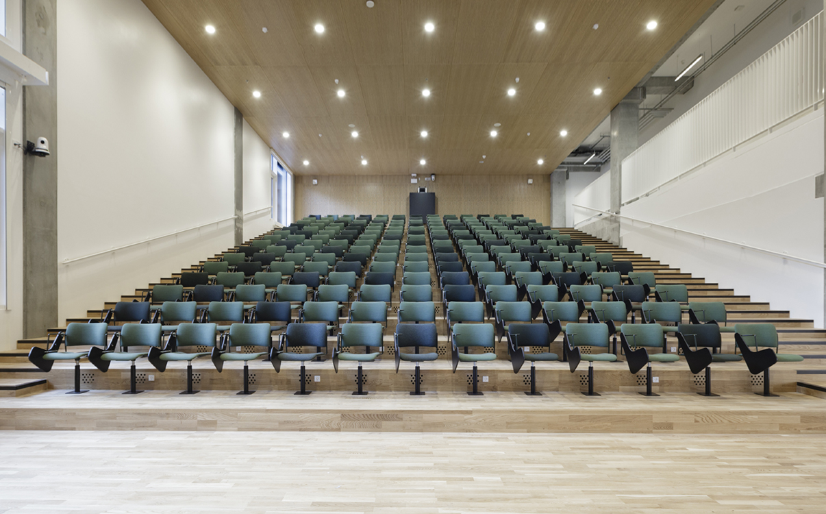 Ghế hội trường dự án trường đại học số lượng lớn có bàn viết tự gập