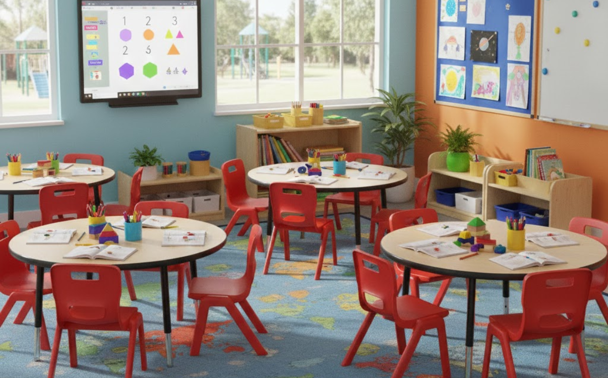 Ghế học sinh cấp 1 thiết kế linh hoạt, an toàn và hiện đại giúp lớp học trở nên chuyên nghiệp, thân thiện và hỗ trợ hiệu quả các mô hình giáo dục mới.