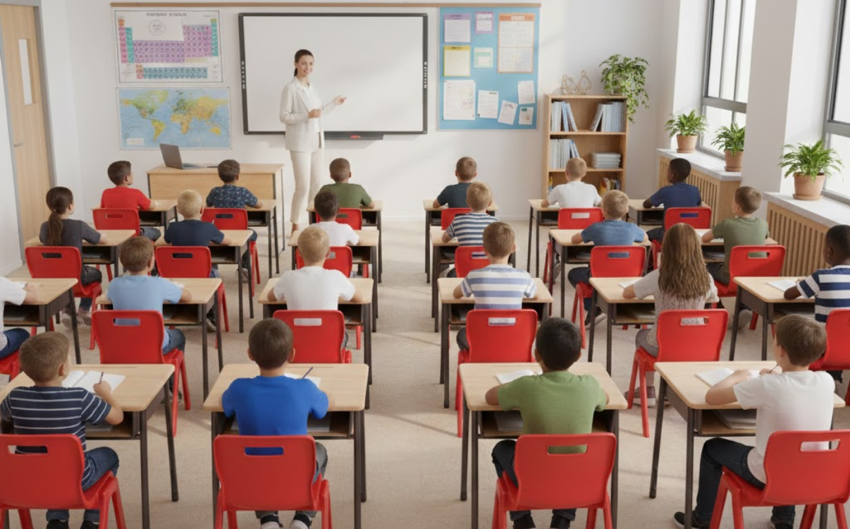 Ghế học sinh đúng chuẩn giúp học sinh THCS ngồi học đúng tư thế, bảo vệ cột sống và sức khỏe lâu dài.