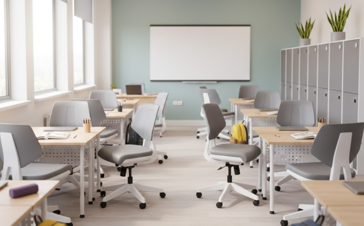 Ghế học sinh cấp 3 thiết kế công thái học giúp bảo vệ cột sống và tăng khả năng tập trung khi học tập.