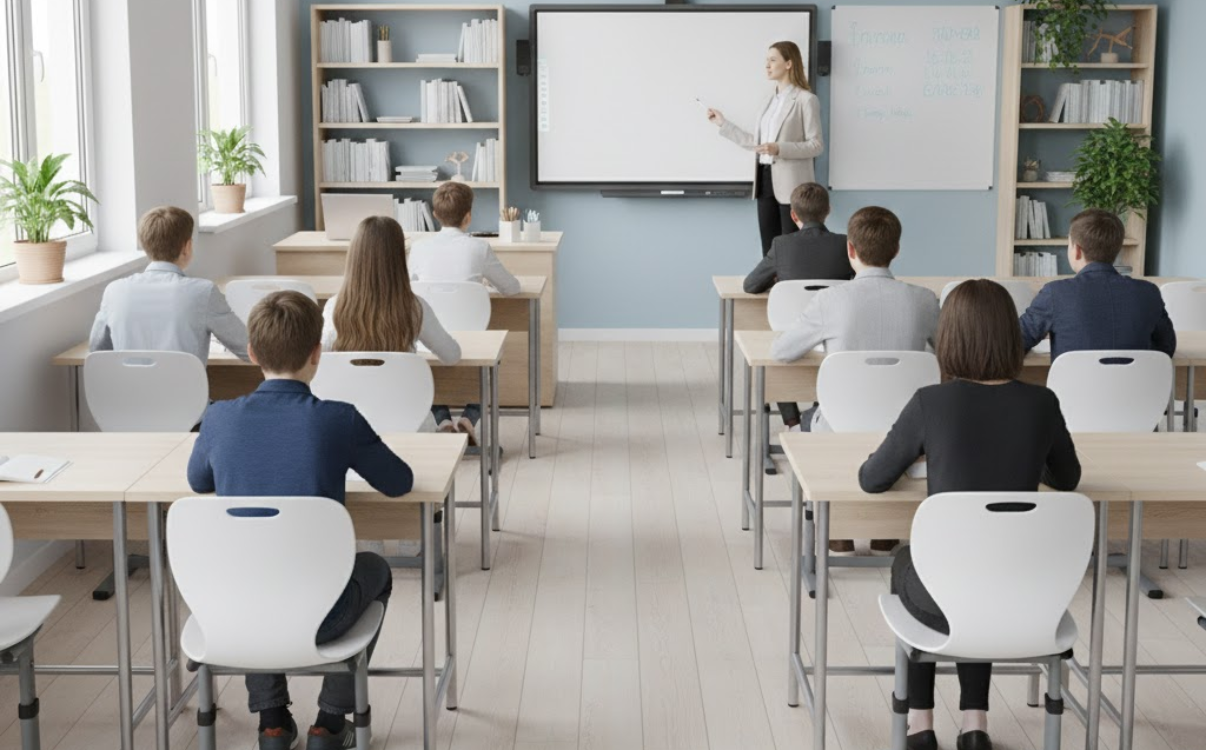 Ghế nâng hạ Moto II của RPB Education & Public đạt chuẩn công thái học, an toàn và bền bỉ cho lớp học hiện đại.