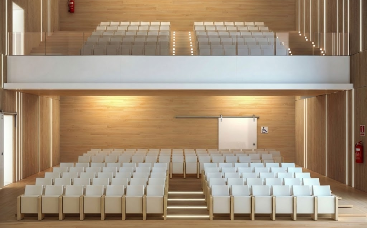 Ghế khán phòng nhà hát được thiết kế công thái học, tối ưu trải nghiệm xem biểu diễn.