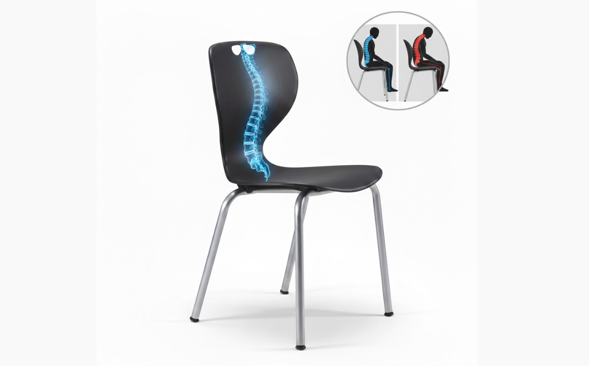 Ghế phòng học đạt chuẩn giúp học sinh ngồi đúng tư thế, bảo vệ cột sống và nâng cao sự tập trung trong suốt giờ học.