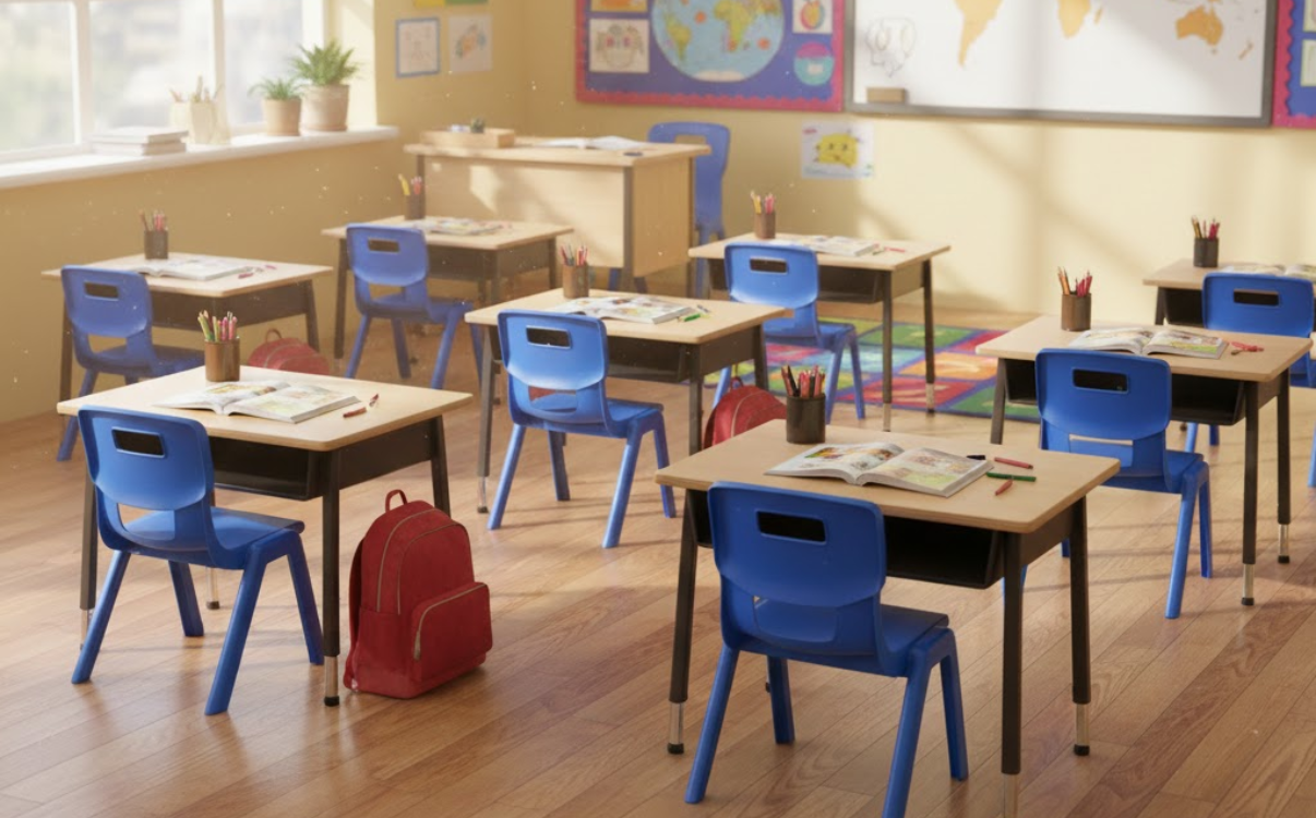 Ghế nhựa nguyên sinh Titan với thiết kế gọn nhẹ, bền chắc và dễ di chuyển là giải pháp phù hợp cho lớp học linh hoạt, học nhóm và không gian học tập hiện đại.