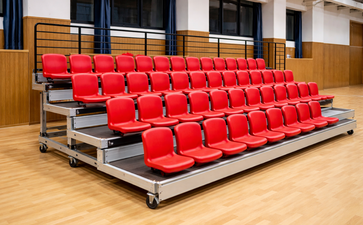 Ghế khán đài Wave được làm từ nhựa nguyên sinh cao cấp, bền chắc, chịu lực và chịu thời tiết tốt, thiết kế gọn nhẹ, dễ vệ sinh và phù hợp lắp đặt tại các sân vận động hoặc khu khán đài ngoài trời.