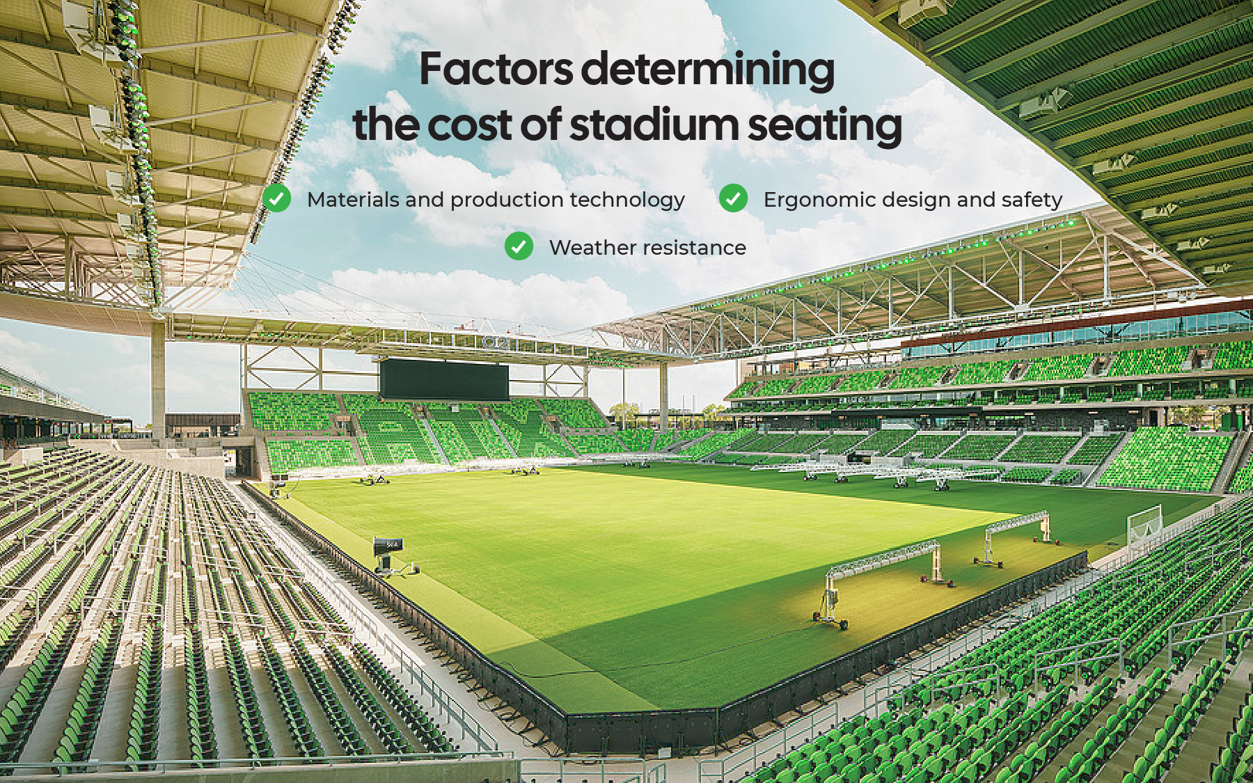Durable stadium seats with ergonomic design and all-weather resistance – the key to long-term investment cost optimization.
