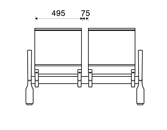 Kích thước ghế băng chờ Flite-1