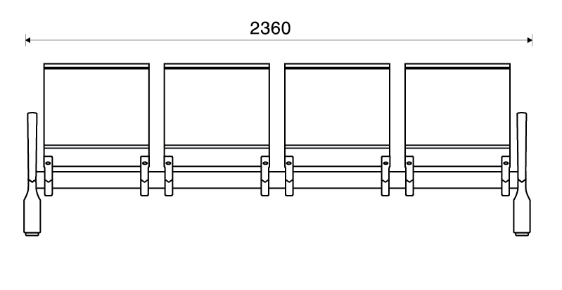Kích thước ghế băng chờ Flite-3