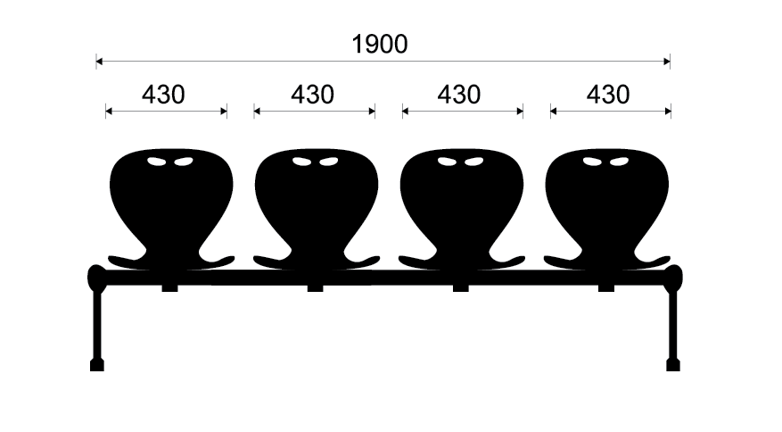 Kích thước ghế băng chờ Moto 04-1