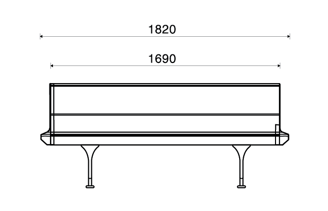 Kích thước ghế băng chờ Siver Surf -2