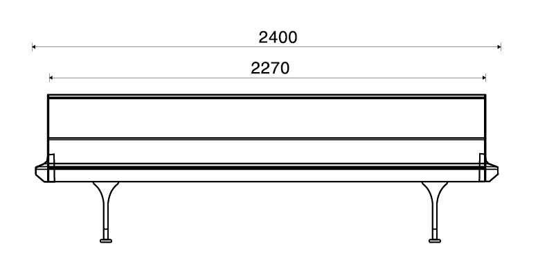 Kích thước ghế băng chờ Siver Surf -2