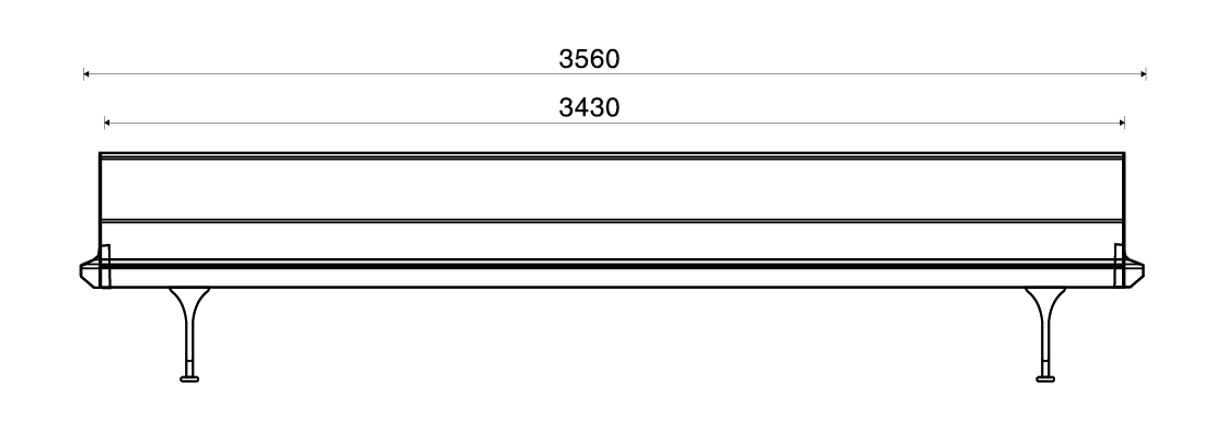 Kích thước ghế băng chờ Siver Surf -3