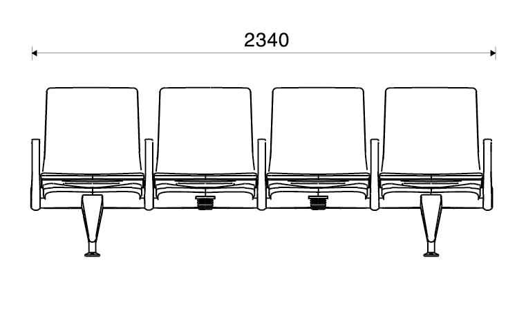 Dimensions of the SJ9061-04 Waiting Bench-1