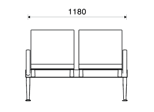 Kích thước ghế băng chờ Sport 02-2