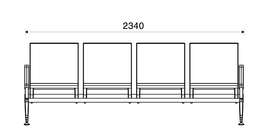 Kích thước ghế băng chờ Sunny 04