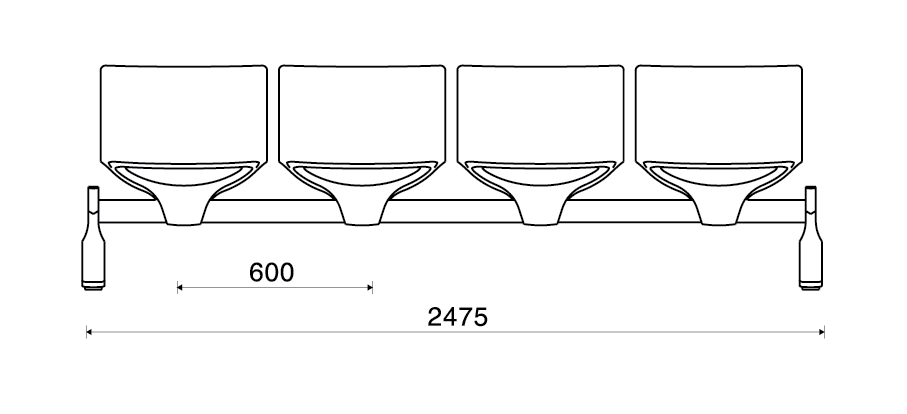 Kích thước Ghế băng chờ Turini -2