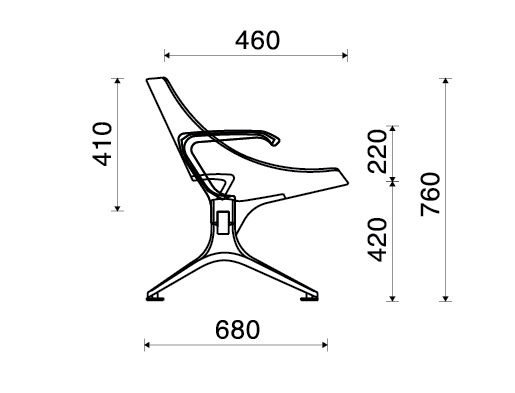 Kích thước Ghế băng chờ Turini