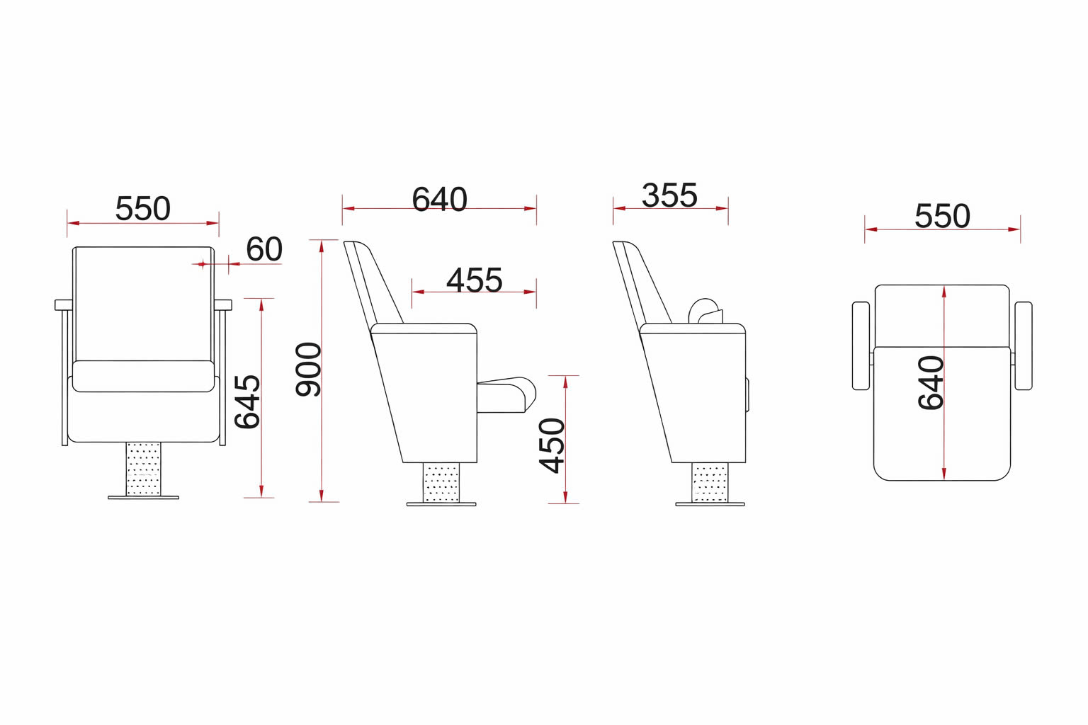 Lumin 04 Auditorium Chair Specs