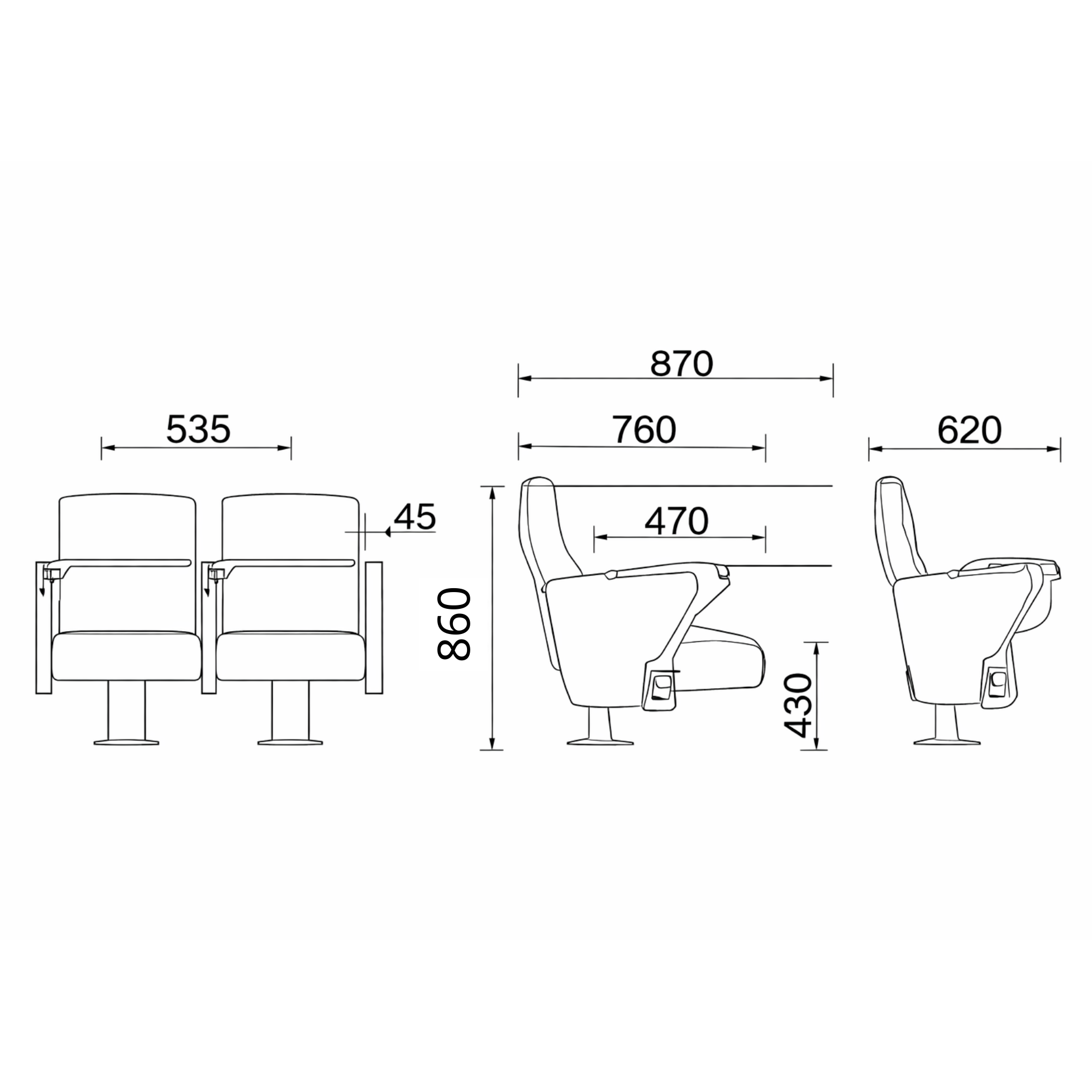 Miragea Auditorium Chair Specs